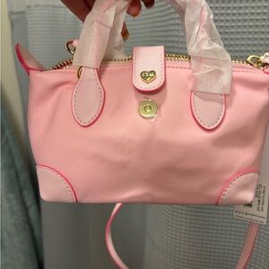 Stoney Clover Pink Pouchette Crossbody with Heart Detail